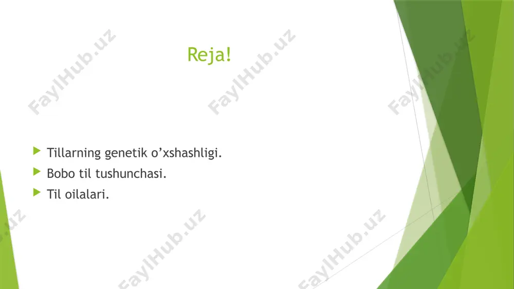 afro-osiyo, o‘rol, oltoy, kartvel, dravid tillarini birlashtirib, nostratik taxmin yoki tilshunoslik nomi bilan mashhur bo’lgan qiziqarli soha ham mavjud. bunday nostratik tilshunoslikda daniyalik olim x.pedersen (1867—1953) va rus olimi v.m.iliich — svitich (1934—1966) nom qozonganlar. tillarning nostratik makrooilasiga kirganlari ichida yuzlab o‘xshashliklar aniqlangan: tatar. min, mordvan mon “men”; zan. munes, rus. мнe: mariy. тый. mo‘g‘ul. ei (>x ti), rus. ты ; udmurd. mu, telugu memu. xausa mu, rus. мы, komi тайо. mo‘g‘ul tere. rus. тот ;o’zbek kim, fin ken, somali kuma. rus кто. ko’pgina leksik o’zaklarda ham o‘xshashliklar bilinadi: turk. quloq. gruzin guri, fin kuule. grek. kluo “eshitmoq”; turk. qaryn “qorin”, arab, qurb. tamil, karuppai. lotin corpus “badan”, rus. чрево. nostratik nazariyaga asosan qadim zamonlardan boshlab hind-ovrupo, afroosiyo, o‘rol, oltoy, kartvel va dravid tillari o‘zaro qarindosh bo‘lgan deb taxmin qilinadi. nostratik nazariya tarafdorlari bu tasnifga kirgan tillardagi so‘zlaming lug‘atini tuzganlar. i. hind-ovrupo tillari hind-ovrupo tillari oilasi eng katta bo‘lib, u …