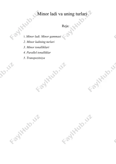 minоr ladi va uning turlari — DOC