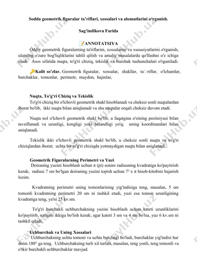 geometrik figuralar — DOCX