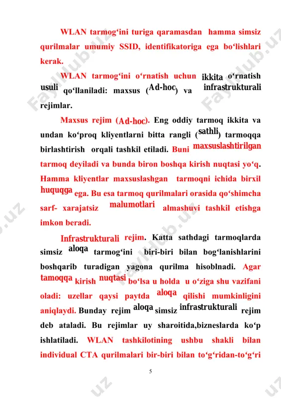 simsiz tarmoqlar va ulari chegaralari - Page 5