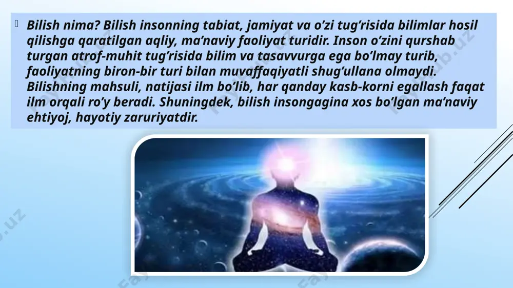 retdir. gegel so’zlari bilan aytganda, nimaiki voqe bo’lsa, u haqiqatdir, haqiqat — vokelikdir. haqiqat mazmunining konkret xarakteri joy, vaqt va sharoitni e’tiborga olishni talab etadi. gnoseologiyada tabiiy-ilmiy va ijtimoiy bilishning o’ziga xos xususiyatlarini anglash muhim ahamiyatga egadir. o’zoq yillar davomida tabiatshunoslik fanlariga xos bo’lgan obyektivlik, xolislik ilmiylikning muhim mezoni deb hisoblab kelindi. biroq xx asr o’rtalarida fan-texnika inqilobi insoniyat oldida paydo bo’lgan muammolar tabiatshunoslik fanlari oldiga qadriyatli yondashuv vazifasini quya boshladi. aqlli mavjudot bo’lgan inson har qachon tabiatni o’rganishda hamisha o’z manfaatlarini ko’zlaydi. tabiat resurslari cheksiz va bitmas-tuganmasdir, degani bir yog’lama qarash oxir-oqibatda inson tomonidan tabiatga nisbatan shafqatsiz munosabatni vujudga keltirdi. xx asr oxirlariga kelib tabiatga nisbatan insonlarcha, qadriyatli munosabatda bo’lish zaruriyati chuqurroq anglana boshladi. ijtimoiy fanlar hamisha mavjud siyosiy to’zum, davrning talab va extiyojlari bilan uzviy bog’liq ravishda rivojlanadi. ijtimoiy bilishda jamiyat ham bilish obyekti, ham bilish subyekti sifatida namoyon bo’ladi: “insoniyat o’z tarixini yaratuvchi va o’z-o’zini biluvchidir”. tabiatshunoslikda …