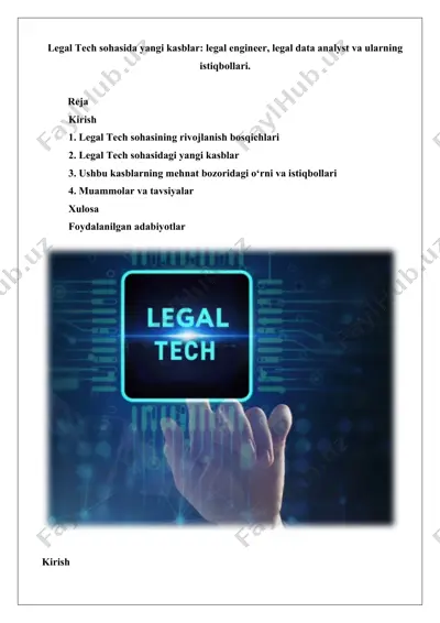 legal tech sohasida yangi kasblar — DOCX