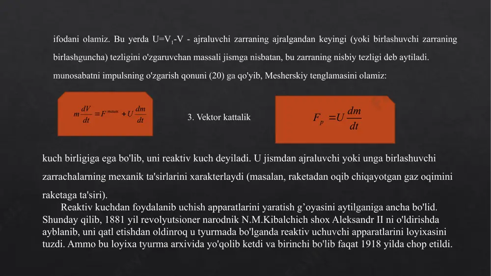 o'zgaruvchan massali jism harakati - Page 5