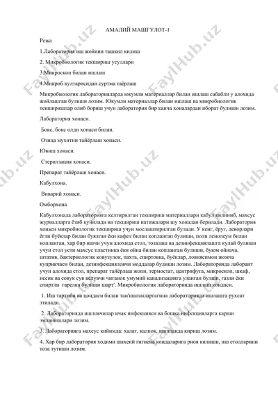mikrobiologik laboratoriya usullari — DOCX