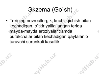 ekzema (go`sh) — PPT