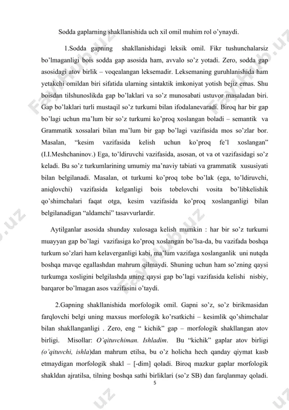 p bo’lmagan nutqiy hodisa (so’z, sb) larning muhim farqlaridan biri ham tugal bo’lmagan ohangga ega bo’lishi. masalan: 1. kelgan o’quvchi. 2. kelgan-o’quvchi. bu nutqiy hodisaning birinchisida ohang ko’riluvchi, ikkinchisida esa tushuvchi. ko’rinadiki, birinchi hosila aniqlovchi-aniqlanmish tipidagi birikma bo’lib, u fikr bildirmaydi va bu uning tugal bo’lmagan ohang bilan aytilishini talab etadi. ikkinchi hosila (kelgan bola) ham tarkibi jihatdan oldingi hoslaga o’xshaydi, lekin tarkibida kesinlik shakli va ma’nosi borligi uchun tugal ohang bilan aytiladi. shu boisdan birinchi qurilma ochiq, yakunlanmagan, ikkinchisi yopiq va tugallangan. bir so’zning o’zi ham goh tugal, goh tugallanmagan ohang bilan aytilishi mumkin. 1. qish. 2. qish… demak, so’z yoki birikma fikriy, sintaktik va ohang jihatidan tugallikka ega bo’lib, gap tusiga kiradi. ohang nafaqat gapning tugallanganligini, balki gapning turli tipini belgilashda ham muhim. misol sifatida bir so’zini olaylik. qiyoslang: a’lochi… a’lochi. a’lochi! a’lochi? a’lochi!? ma’lum bo’ladiki, so’zning atov birligimi yoki sodda gap, sodda gap bo’lsa, qanday tabiatga ega …