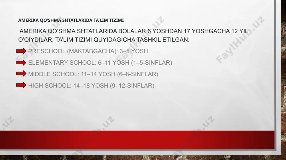 hisi avgust oyining oxirida boshlanadi va fevral oʻrtalarida tugaydi. yozgi taʼtil iyul oyining oxiridan avgust oyining oxirigacha, qishki taʼtil esa dekabr oyining oxiridan fevral oyining boshigacha davom etadi va bundan tashqari, fevral oyining oʻrtalaridan oxirigacha qisqa dam olish kunlari ham mavjud. oʻquv dasturi qatʼiy tartibga solinmagan va har bir muassasada boshqasiga farq qilishi mumkin. konfutsiy merosiga ega boʻlgan boshqa sharqiy osiyo mamlakatlari singari, janubiy koreya ham rasmiy taʼlim tizimining uzoq tarixiga ega. hukumat tomonidan qoʻllab-quvvatlanadigan boshlangʻich taʼlim tizimi mavjud emasligiga qaramay, hukumat xoseon sulolasi davrida seul va viloyatlarda maktablar tizimini oʻrnatdi. bunday maktablar taqdim etilgan taʼlim sifatida baʼzi kamchiliklarni boshdan kechirdilar va xvi asrda ular muhim ahamiyatga ega boʻlgan akademiyalar — „sovonlar“, neo-konfutsiy uygʻonish markazlari bilan almashtirildi. ham xususiy, ham davlat maktablari talabalari harbiy xizmatdan ozod qilindi va bugungi kunda talabalar foydalanadigan ijtimoiy imtiyozlardan foydalanishdi. va ikkinchisi singari, ular siyosatda ishtirok etishdi. oliy maʼlumot poytaxtda konfutsiy milliy universiteti songyungvan dehakke …