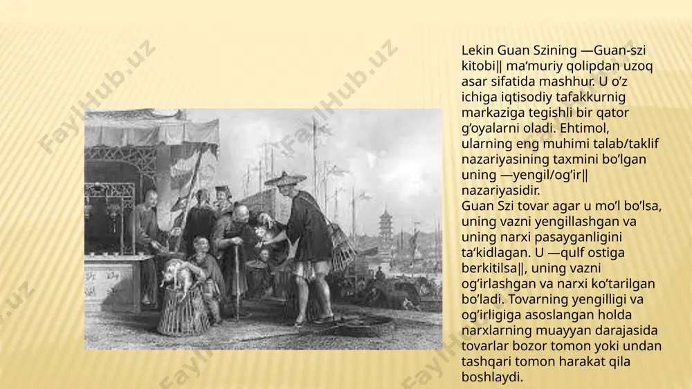 aqlanib qolishini tanqid qilar edi. shu sababli aqshda yuzaga kela boshlagan iqtisodiy fikr klassik maktabga qarshi chiqdi. bu g'oyalar genri charlz keri (1793-1879) tadqiqotlarida o'z aksini topdi. 1837-40-yillarda uning «siyosiy iqtisod prinsiplari» va 1857-59-yillarda « ijtimoiy fanlarning asoslari» nomli asarlari chop etildi. bu asarning qisqacha varianti 1865-yilda«ijtimoiy fanlar uchun qo'llanma» nomi bilan chop etildi. f.bastia amerikalik shu olimdan ilhomlandi. g.ch. keri ingliz siyosiy iqtisodiga keskin qarshi chiqib, aqsh kapitalizmini madh etdi. uning asosiy asari «manfaatlar uyg'unllgi» (1872) kitobidir. g.kerining qarashlari angliyaga qarshi ruhda edi. u rikardoning ta'limoti va maltus aqidalarini rad qildi.g .kerining metodologiyasi subyektiv idealizm va mexanitsizm bilan obyektiv iqtisodiy qonunlarni tabiat qonunlariga almashtirish bilan xarakterlanadi g.keri proletariat bilan burjuaziya manfaatlarining bir xilligini go'yo kapitaiistik jamiyatda mehnat unumdorligi oshishi bilan ish haqi ham oshib boraveradi, shuning natijasida ishchi bilan kapitalistning iqtisodiy ahvoiidagi tafovut asta-sekin kamayadi, degan qoida bilan asoslamoqchi bo'idi. g .keri kapitalistik jamiyatda aholining nisbiy ko'payishi va ekspluatatsiya …