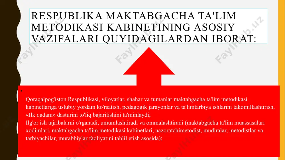 cha ta’lim bo'limi tomonidan tavsiya etilgan bilimli, tajribali va ilg'or pedagoglarning uslubiy birlashmalar, amaliy mashg'ulotlari, ma'ruzalar va boshqa anjumanlarni tashkil etish borasidagi sa'y-harakatlari maktabgacha ta’lim muassasalari faoliyatini rivojlantirish va takomillashtirishda muhim ahamiyat kasb etadi. e’tiboringiz uchun raxmat! 15 image1.jpeg image2.png image3.png image4.png image5.png image7.png image9.png image12.svg .msftofcthm_accent1_fill { fill:#4472c4; } .msftofcthm_accent1_stroke { stroke:#4472c4; }