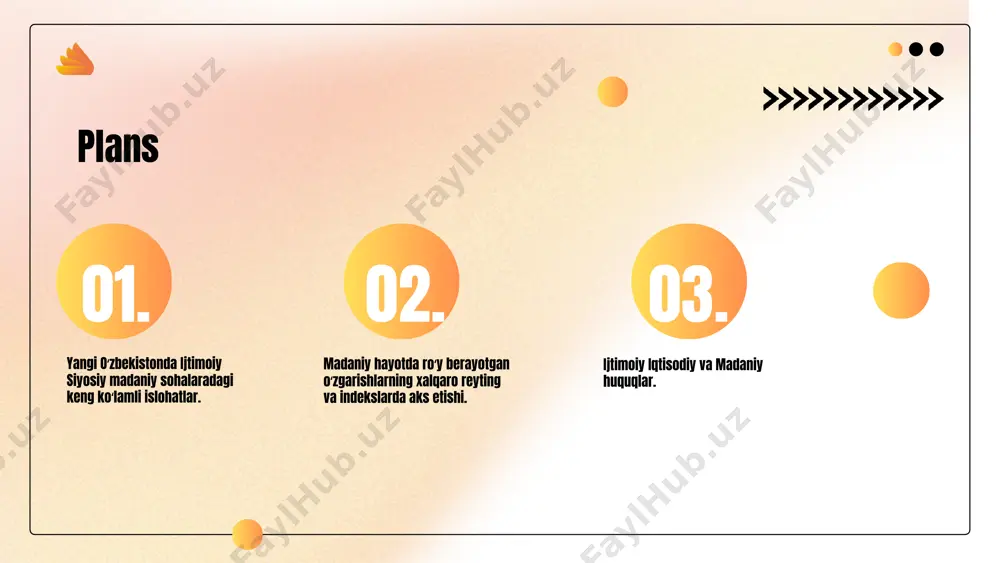 'minlashga qaratilgan. madaniy merosimizni saqlab qolish va rivojlantirish, yosh avlodni tarbiyalashda muhim ahamiyatga ega. ushbu o'zgarishlarning ijtimoiy va iqtisodiy ta'siri, jamiyatimizning madaniy qiyofasini yangilashga yordam beradi. o'zbekiston madaniyatining yangi ko'rinishlari yangi o'zbekistonda san'at va madaniyat sohasida yangiliklar, an'anaviy san'at turlarining zamonaviy shakllarini o'z ichiga oladi. teatr, kino va musiqa san'ati rivojlanmoqda, yosh ijodkorlar yangi g'oyalar bilan chiqmoqda. o'zbekiston madaniyati, global muhitda o'z o'rnini mustahkamlash uchun innovatsion yondashuvlar va yangi ijodiy loyihalar bilan boyitilmoqda. misol uchun, yosh san'atkorlar tomonidan olib borilayotgan loyiha va tadbirlar, madaniyatimizning yangi ko'rinishlarini taqdim etadi. yuqori ijtimoiy ong siyosiy barqarorlik yetishmovchiligi yangi siyosiy islohotlar xalqaro muammolar yangi o'zbekistonda ijtimoiy siyosiy islohotlar ijtimoiy ongni yuqori darajada ko'tarishga yordam bermoqda, bu esa fuqarolar va davlat o'rtasidagi ishonchni oshiradi. misol tariqasida, fuqarolik jamiyati tashkilotlarining faoliyati o'sib bormoqda. biroq, siyosiy barqarorlikdagi muammolar, masalan, ma'lumotlarning cheklanganligi va ayrim guruhlar orasida ishonchning pastligi, islohotlarning amalga oshirilishiga to'sqinlik qilishi mumkin. statistik ma'lumotlar shuni ko'rsatadiki, …