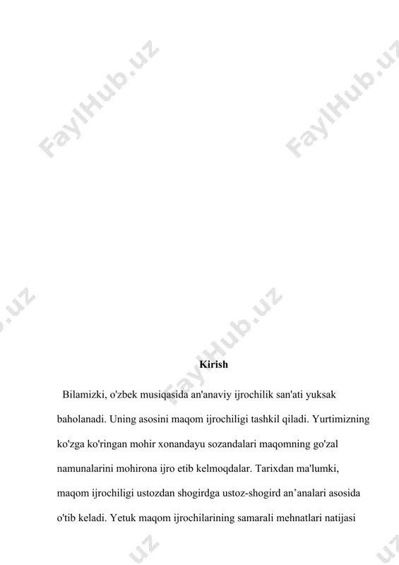 va xorazm maqomlaridan farqli o‘laroq, yaxlit bir turkumni tashkil etmay, balki alohida-alohida bo‘lgan cholg‘u va ashula yo‘llaridan iboratdir. xususan, «nasrullo i–v», «munojot i–iv», «ajam taronalari», «miskin i–v», «segoh i–iii», «mushkiloti segoh», «sayqal i–ii», «mirzadavlat i–ii», «mushkiloti dugoh», «cho‘li iroq» kabi cholg‘u kuylari hamda «chorgoh i–v», «dugoh-husayn i–vii», «bayot i–v», «bayoti sheroziy i–v», «gul yor-shahnoz i–v», «ko‘cha bog‘i i–ii», «segoh», «toshkent irog‘i», «munojot» singari ashula yo‘llari shular jumlasidandir[footnoteref:3]. [3: ibrohimov «maqom asoslari” uslubiy qo’llanma тoshkent «turon-iqbol» 2018 ] quyida surnay maqomlarining qaysi maqomlarda kelishi bilan tanishamiz. ushshoq maqomida surnay maqomlaridan “surnay ushshog’i” hamda “surnay munojoti” noturkum maqomlari qo’llanilgan. buni berilgan jadvaldan ham ko’rish mumkin. surnay maqomlarining xorazm va boshqa maqomlarda qo’llanilishi o‘n ikki maqom tizimining turkiston zaminidagi qariyb to‘rt asrdan ziyod rivoji davomida maqomotning yangi turlariga asos solindi. jumladan, xviii asr o‘rtalariga kelib buxoroda shashmaqom tizimi uzil-kesil shakllandi. xix asrning birin chi choragiga kelib esa, xiva shahri saroy madaniyati muhitida xorazm …