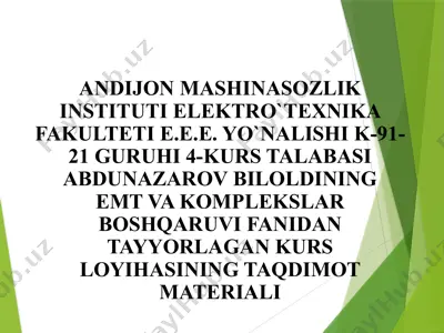 chastota o‘zgartgichi – asinxron mator tizimi — PPTX