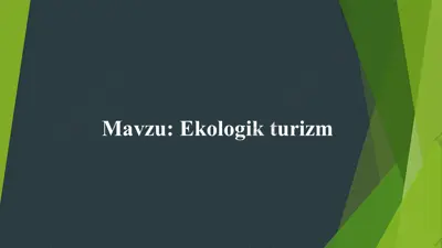 ekologik turizm — PPTX