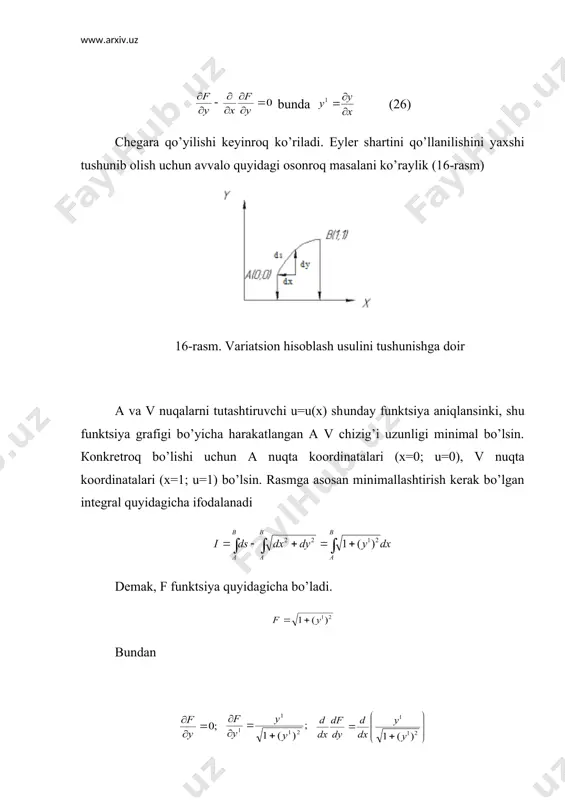 usi 1 ga teng va markazi (1;0) nuqtada bo’lgan aylana tenglamasini olamiz va izlangan egri chiziq shu bo’ladi. shunday qilib optimal loyihalash jarayonlarida keng qo’llanilishi mumkin bo’lgan differentsiallash, lagranj ko’paytuvchilari, sonli, chiziqli programmalashtirish va variatsion hisoblash usullari qisqacha ko’rib chiqildi. кo’rilgan usullar bo’yicha masalalarni echish amaliy va tajribaviy darslarning mazmunini tashkil qiladi. adabiyotlar: 1. основы автоматизированного проектирования. м.: издательство мгту имени н.э баумана, 2002. 333 с. 2. норенков и.п. введение в автоматизированное проектирование технических устройств и систем. м.: высш. шк., 1986. 304 с. 3. курейчик в.н. и др. математическое обеспечение конструкторско-технологического проектирования с применением сапр. м.: машиностроение, 1990. 4. baydullaev a. texnologik tizim elementlarini matematik modellashtirish asoslari. o’quv qo’llanma. toshkent, 1996. 5. норенков и.п. принципы построения и структуры сапр. м.: машинострение, 1987. 6. корячко в.п. и др. теоретические основы сапр. учебник для вузов. м.: машиностроение, 1987. _1231532640.unknown _1231535539.unknown _1255602528.unknown _1255603198.unknown _1255603470.unknown _1255603836.unknown _1255846855.unknown _1255604073.unknown _1255603551.unknown _1255603410.unknown _1255602877.unknown _1255603002.unknown _1231608374.unknown _1255526120.unknown …