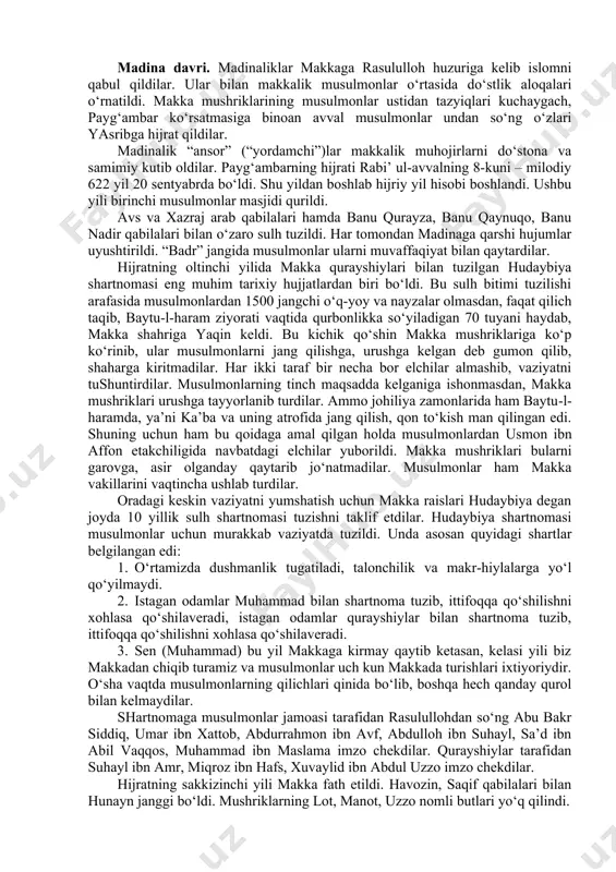 ramazon oyida muhammad alayhis-salom odatga ko‘ra, hiro g‘orida avvalgi o‘tgan payg‘ambarlardan ibrohim, muso, iso kabi “tahannus” ibodati bilan mashg‘ul bo‘ladilar. imom al-buxoriy tomonidan bu ibodatga shunday sharh berilgan: “payg‘ambarimizning qaysi shaklda ibodat qilgani haqida so‘raladigan bo‘lsa, buning tafakkur va ibratdan iborat bo‘lganligini aytamiz”. payg‘ambarlikning boshlanishi tushda ko‘rilgan narsalarning o‘ngda oydin bir subh kabi yuz berishi bilan boshlangan. kunlarning birida hiro g‘orida farishta jabroil ko‘rindi va: “o‘qi”, – dedi. payg‘ambar: “men o‘qishni bilmayman”, – dedilar. farishta yana amrini takrorladi. payg‘ambar yana: “men o‘qishni bilmayman”, – javobini berdilar. so‘ngra malak ularni boshdan oyoqqa qadar kuchlari qolmaguncha siqdi. u zamon farishta ilohiy oyatlarni o‘qiy boshladi: “(ey, muhammad, butun borliqni) yaratgan zot bo‘lmish rabbingiz ismi bilan o‘qing! u insonni lahta qondan yaratdi. o‘qing! rabbingiz esa karamlidir. u insonga qalam bilan (yozishni) o‘rgatgan zotdir. u insonga bilmagan narsalarini o‘rgatdi” (“alaq” surasi, 1-5-oyatlar). “alaq” surasining boshidagi ushbu oyatlar ilk kelgan vahiy hisoblanadi. rasululloh bu oyatlarni o‘z …