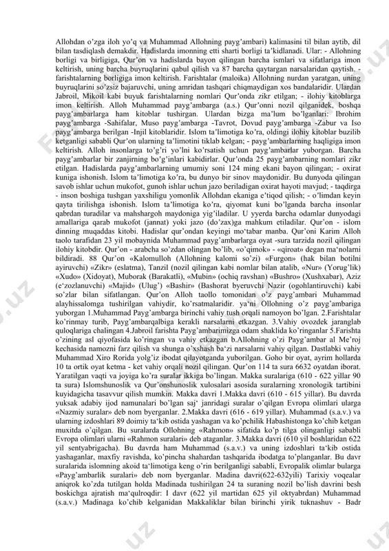 . ayrim manbalarda harakat ishtirokchilarining ko‘pchiligi -banu hanifa urug‘idan chiqqanligi bois shunday nom berilganligi qayd etiladi. ular sanamlar, fetishlar va turli xudolarga sig‘inishni qoralab, yagona xudoga sig‘inishga da‘vat qilganlar. payg’ambarlik va vahiylikning talqini. makka davri. muhammad ibn abdullox ibn abdal-muttalib arabiston tarixida -fil voqeasi nomi bilan mashhur jangdan 50 kun keyin tavallud topdi. misrlik munajjim mahmud poshoning aniqlashicha payg’ambarning tavallud topishi milodiy sananing 571 yil 21 aprel kuniga to’g’ri keladi. otasi abdulloh muhammad a.s. tug’ilmasidan oldin savdo ishi bilan shomdan qaytayotib yasrib(madina)da vafot etdilar va o’sha yyerga dafn etildi. 5 yoshlarida onalari omina vafot etdi. 8 yoshgacha buvalari abdulmuttalib 21 dinshunoslik.haydarova h.b.durdona.buxoro.-b.92. 82 qo’llarida qolib, buvalari vafot etgach amaqilari abu tolib muhammad a.s.ni o’z qarmog’iga oldi. muhammad a.s. 25 yoshga to’lganlarida asad jamoasidan bo’lgan boy ayol xadicha bint xuvaylid u kishidan o’zining savdo karvoni bilan birga shomga safar qilishni so’radi. bu savdodan katta foyda tushdi. muhammadning to’g’ri so’zlilik, xalollik, sadoqatlilik …