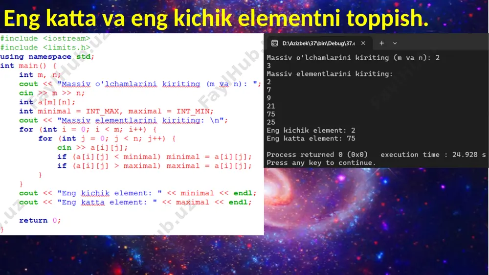 massivlar bilan ishlash bo'yicha amaliy misollar - Page 4