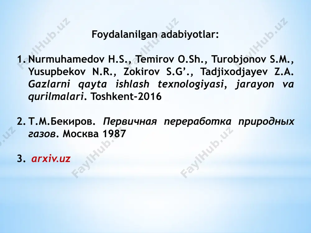tabiiy va sanoat gazlari hisoblanadi. tabiiy manbalar - neft va gaz konlari, vulqon faolligi, biomassaning parchalanishi va boshqalar. sanoat manbalari - neft va gazni qayta ishlash (gidrotozalash va gidrokreking jarayonlari), metallurgiya va boshqalar. carl friedrich wilhelm claus klaus jarayonida h2s ning to'g'ridan-to'g'ri oksidlanishi orqali oltingugurt hosil qilish ham mumkin: 2h2s + o2 ↔ 2s + 2h2o h2s da kislotali gaz aralashmalarining mavjudligi yon reaksiyalarning borishiga olib keladi: co2 + h2s ↔ cos + h2o ch4 + s2 ↔ cs2 + 2h2 klaus jarayoni katalizatorlari dastlab, katalizator sifatida alyuminiy gidroksidlari aralashmasi bo'lgan boksitlar, rudalar keng qo'llanilgan. ular yuqori darajada faol va narxi arzon. biroq, ularni doimiy tarkib bilan olish qiyin va qo'shimcha ravishda ular tezda faolligi yo’qoladi. hozirgi vaqtda gamma-al2o3 o'ziga xos sirt maydoni 250-300 m2/g bo'lgan sharlar yoki ekstrudalar shaklida qo'llaniladi. klaus jarayoni katalizatorlari katalizator kimyoviy tarkibi cr al2o3 crs tio2/al2o3 crs-31 tio2 im fe2o3/al2o3 tg co-mo/al2o3 oltingugurtni qayta tiklash …