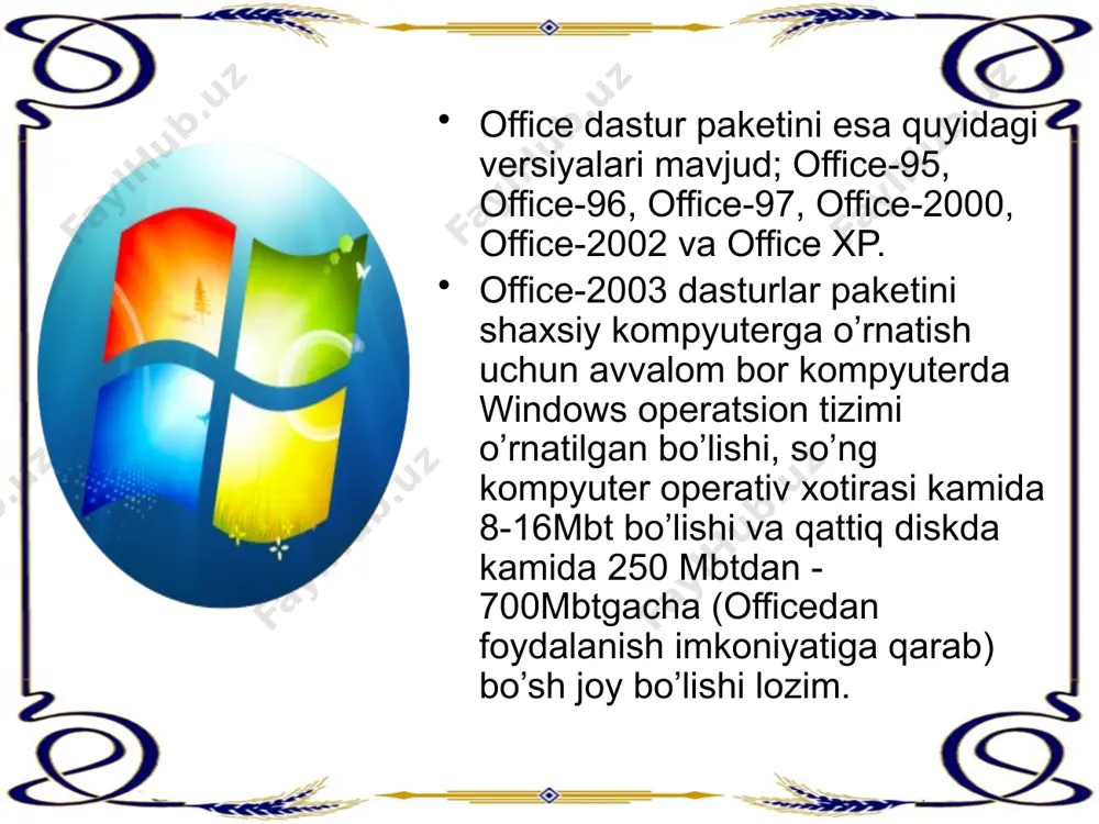 microsoft office dasturlar paketi va uning imkoniyatlari - Page 5