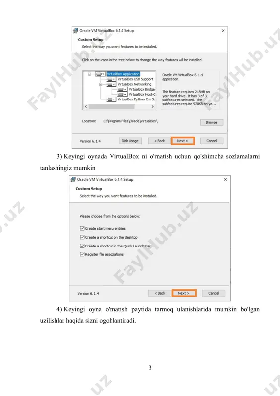 iga belgi qo'ying. 4. virtual mashinaga operatsion tizim o’rnatish. windows, bizning holatlarimizda windows 10 ni o'rnatish uchun, virtualbox virtual mashinasida tizim distributiviga ega iso obrazi kerak bo'ladi. keyingi qadamlar quyidagicha bo'ladi. 25 image4.jpeg image5.jpeg image6.jpeg image7.jpeg image8.jpeg image9.png image10.png image11.png image12.png image13.png image14.png image15.png image16.png image17.png image18.png image19.png image20.png image21.png image22.png image23.png image24.png image25.png image1.png image2.jpeg image3.jpeg