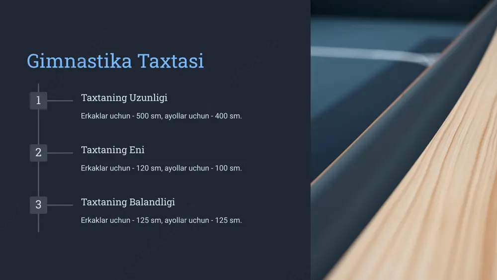 gimnastika jihozlari va ularing o'lchamlari - Page 3