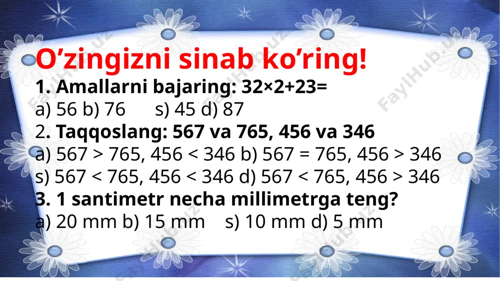 3-sinf matematika fanidan taqdimot - Page 3