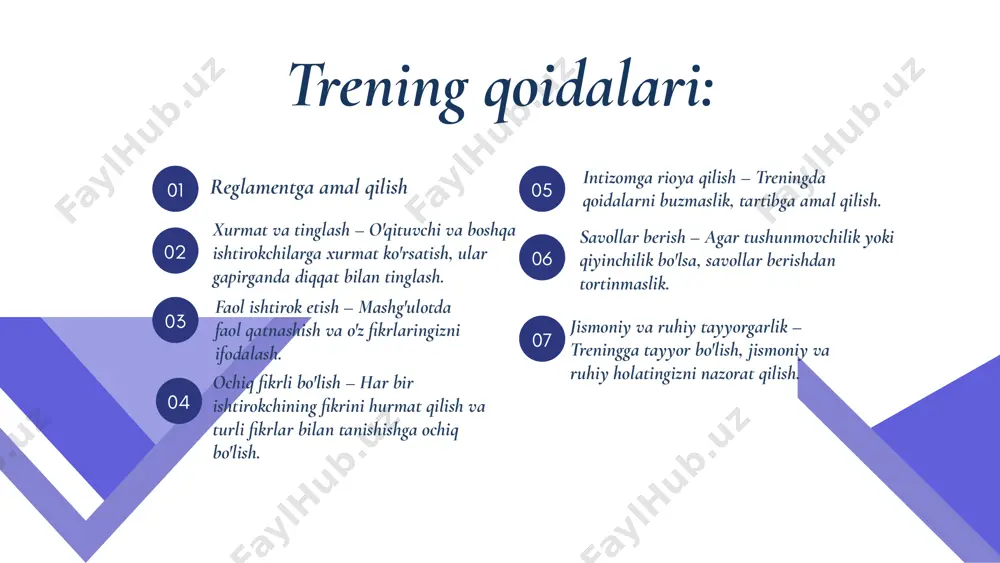 vflar o‘zbekiston respublikasi prezidentining 2024 yil 21 iyundagi “qori niyoziy nomidagi tarbiya pedagogikasi milliy institutini tashkil etish to‘g‘risida”gi pq-232-son qarori o‘zbekiston respublikasining "ta’lim to‘g‘risida"gi qonuni, 10-bob. ta’lim sohasidagi xalqaro hamkorlik, 67-modda. ta’lim tashkilotlarining xalqaro hamkorligi 2020 yil 23 sentyabr 2020-yil 6-noyabrdagi pf-6108-son farmonida “umumta’lim muassasalarining raqobatbardoshligini ta’minlash, ularning ko‘rsatkichlarini yuqori bosqichga olib chiqish” me’yoriy asoslar 2 2023 yil 21 dekabr, pf-209-son mahalla institutining jamiyatdagi rolini tubdan oshirish va uning aholi muammolarini hal etishda birinchi bo‘gin sifatida ishlashini ta’minlashga qaratilgan chora-tadbirlar to‘g‘risida o‘zbekiston respublikasi prezidentining 2023 yil 11 sentabrdagi pf-158-son farmoni 2022-yil 3-fevraldagi f-22-son farmoyishida “umumiy o‘rta ta’lim muassasalari direktorlari, pedagog kadrlar, o‘quvchilarning ota-onalari, malakali mutaxassislar va xorijiy ekspertlarni jalb qilgan holda xalq ta’limi tizimini isloh qilish” 8 bu tashkilotlar bilan samarali hamkorlik qilish maktabning rivojlanishiga, o‘quvchilar uchun yangi imkoniyatlar yaratishga va ta’lim sifatini oshirishga yordam beradi davlat tashkilotlari: maktabgacha va maktab ta’limi bo‘limlari: o‘quv dasturlarini ishlab chiqish, pedagoglar malakasini oshirish. …