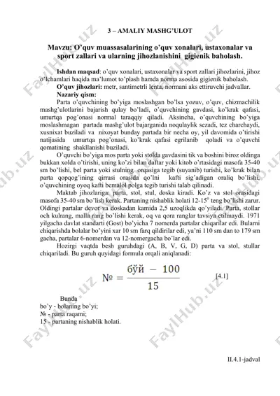 gigienik baholash — DOCX