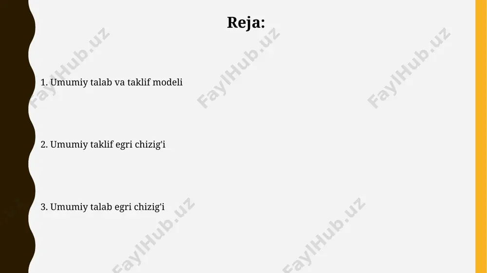 arining noaniq va o'zgaruvchan iqtisodiyotini aniq bashorat qilishda cheklangan. agregat talab va taklif modeli, 2008 yildagi global moliyaviy inqirozdan keyin iqtisodiy siyosatni tahlil qilishda, xususan aqsh va yevropa ittifoqi mamlakatlarida, samarali vosita sifatida ishlatilgan. umumiy talabga ta'sir etuvchi omillar xitoyda 2023-yilning birinchi choragida yalpi ichki mahsulotning 4% ga o'sishi umumiy talabning o'sishini qo'llab-quvvatladi, bu esa global bozorlarga ijobiy ta'sir ko'rsatdi. yevropa ittifoqining 27 mamlakati bo'yicha soliq siyosatining o'zgarishi, xususan, 20% ga oshirilgan qo'shilgan qiymat solig'i, umumiy talabga salbiy ta'sir ko'rsatdi. muvozanat nuqtasi va iqtisodiy o'sish o'zbekistonning 2024 yil uchun iqtisodiy o'sish sur'ati 6% atrofida prognoz qilinmoqda, bu esa muvozanat nuqtasini yuqoriroq darajaga ko'tarishini va ishsizlik darajasining 8% dan 7% ga pasayishini bildiradi. muvozanat nuqtasining siljishi, masalan, 2025 yilda xitoyning import siyosatining o'zgarishi natijasida sodir bo'lishi mumkin, bu esa o'zbekiston iqtisodiyotini 1% ga sekinlashtirib, muvozanat nuqtasini pastga siljitishi mumkin. umumiy taklifga ta'sir etuvchi omillar texnologik taraqqiyot, masalan, yaponiyada robotlashtirishning jadal rivojlanishi, …