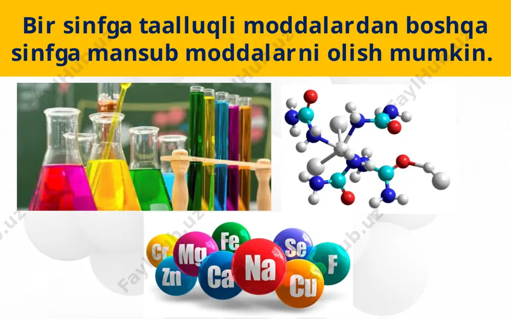 oksid, asos, kislota va tuzlar orasida o‘zаro genetik bog‘lanish. 7 - sinf - Page 5