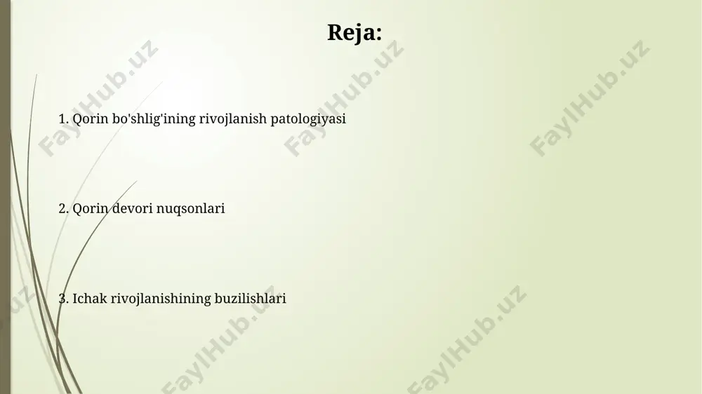 liq yoki qisman tiqilib qolishiga olib keladi, bu esa gidronefroz va buyrak yetishmovchiligiga olib kelishi mumkin. horseshoe buyrak, taxminan 1 dan 500 tug'ilishga to'g'ri keladigan, buyraklarning pastki qutblari bir-biriga birlashgan holda rivojlanishining kam uchraydigan bir turi hisoblanadi. qorin bo'shlig'ida suyuqlik to'planishi yangi tug'ilgan chaqaloqlarda qorin bo'shlig'ida suyuqlik to'planishi (gidrops fetalis) holatlarining 50% dan ortig'i yurak nuqsonlari bilan bog'liq. qorin bo'shlig'ida suyuqlik to'planishi (asit) 500 ml dan ortiq bo'lganda, bachadon tashqarisidagi homiladorlik yoki jigar sirrozi kabi patologiyalarni ko'rsatishi mumkin. jigar va o't yo'llari anomaliyalari o't pufagi agenezisi taxminan 1% hollarda uchrab, o't pufagining rivojlanmaganligi bilan xarakterlanadi va o't yo'llari funksiyasini buzilishiga olib kelishi mumkin. jigar atréziyasi yangi tug'ilgan chaqaloqlarda 10000 ta tug'ilishga 1 ta hollat bilan uchraydigan va o't yo'llarining to'liq yoki qisman obstruktsiyasi bilan tavsiflanadigan jiddiy tug'ma anomaliyadır. qorin devori nuqsonlari gastroshizis holatlarida, ichak tashqarida joylashgan bo'lib, taxminan 10% hollarda yurak nuqsonlari ham kuzatiladi. ektopiya bilan og'rigan bolalarning 25% gacha …