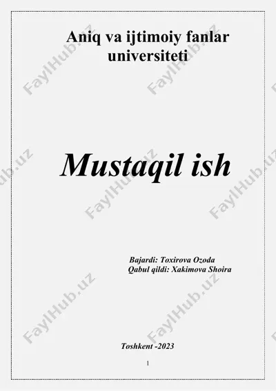 aniq va ijtimoiy fanlar universiteti — DOCX