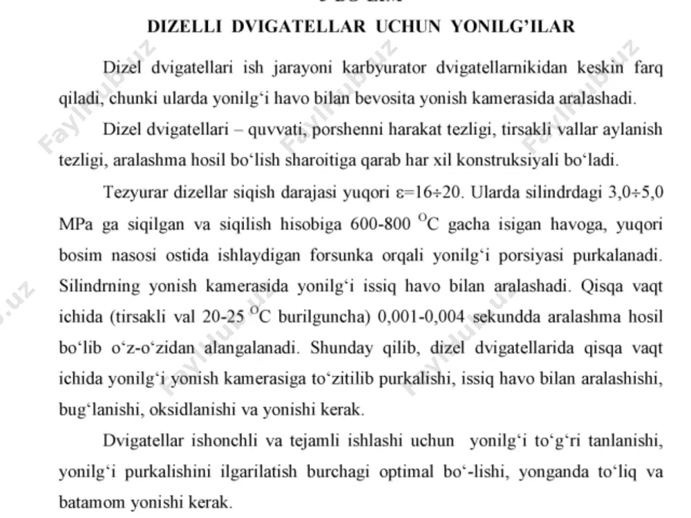 dizel dvigatellari uchun yonilg‘ilar - Page 2
