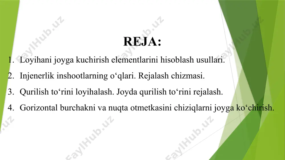 ka i metodika ucheta vliyaniya vneshnix usloviy na rezultatov geodezicheskix svetodalnomernixizmereniy. dissertatsiya na soiskanie stepeni k.t.n. guz. bugaev yu.g., maslennikov a.s., rogozin n.i. izmerenie rasstoyaniy dalnomerom ktd-1 s povishennoy tochnostyu. geodeziya i kartogrfiya, 1990 g., №12, s.15-17. bugaev yu.g., yershov a.g., maslennikov a.s. kvantoviytopograficheskiy dalnomer ktd-1 i rezultati yego ispitaniy. geodeziya i kartogrfiya, 1990 g, №11, s.44-47. visokotochnie uglovie izmereniya/ anikst d.a., konstantinovich k.m., meskin i.v. i dr.; pod red. yakushenkova yu.g., m.: mashinostroenie, 1987g.. – s.480. gost 23543-88 «pribori geodezicheskie. obщie texnicheskie usloviya», ipk izdatelstvo standartov, 1997 g., pereizdanie s izmeneniyami, 14.s. gost 19223-90 «svetodalnomeri geodezicheskie. obщie texnicheskie usloviya», ipk izdatelstvo standartov, pereizdanie s izmeneniyami, 14.s. gost r 51774-2001 «taxeometri elektronnie. obщe texnicheskie usloviya», ipk izdatelstvo standartov, 2001, 10 s. nivelir trimble aaa ************************ ************************ 4 28.11.14 kosmik tarmoqni rivojlantirish bo’yicha qo’shimcha vazifalar belgilandi. prezident shavkat mirziyoyev kosmik faoliyatni rivojlantirishga qaratilgan qo‘shimcha chora-tadbirlar taqdimoti bilan tanishdi. ma’lumki, davlatimiz rahbarining …