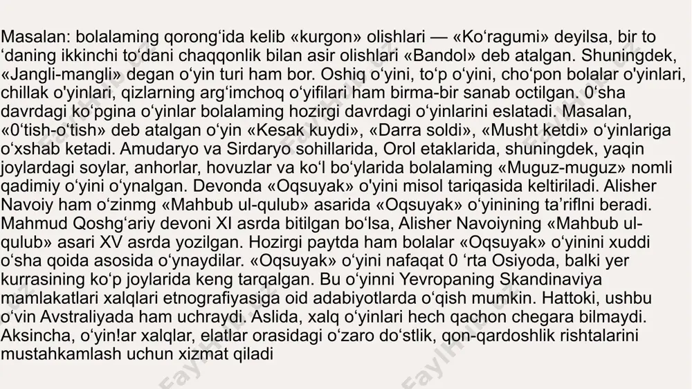 vzaga yoki shishiriladigan hovuzga quyish. agar siz va farzandingiz hovuz bo'yida vaqt o'tkazsangiz, unda o'yinlar yanada xilma-xil va qiziqarli bo'ladi. tajribalar va o'yinlar paytida, yosh eksperimentatorda, albatta, siz javob berishingiz kerak bo'lgan ko'plab savollar bo'ladi. shunday qilib, bola suvning xususiyatlari bilan tanishishni boshlaydi. buning uchun uni hamma narsa bilan jihozlang sug'orish qutisi, huni, har xil shakl va o'lchamdagi shaffof idishlar, o'lchash stakanini tayyorlang. avvalo, suvning toza ekanligiga e'tibor bering. farzandingizga kichkina o'yinchoq yoki toshni bering va uni mushtiga yashirishini so'rang. keyin so'rang: "o'yinchoq qani? yo'q, u ko'rinmaydi. endi o'yinchoqni suvga yashirib qo'yamiz, uni suv havzasiga joylashtiramiz. " vazifani bajarib, bola pastki qismida yotgan o'yinchoq ko'rinadiganligiga ishonch hosil qiladi. bolaga suv toza ekanligini tushuntiring, shunda unda hamma narsa ko'rinadi. agar sizda akvarium bo'lsa, unda bolangiz bilan birga tosh, baliq va undagi o'simliklarga qarang. farzandingizdan nima uchun ular aniq ko'rinadiganligini so'rang. farzandingizga suvning yana bir xususiyatini ko'rsating: suvning ta'mi yo'q. isbot uchun …