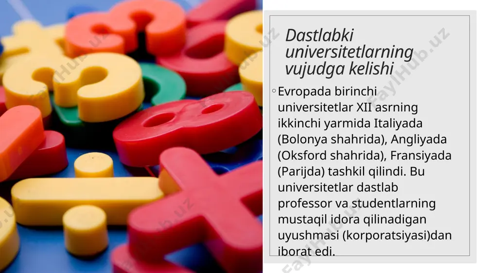 yevropada dastlabki universitetlarga asos solinishi - Page 3