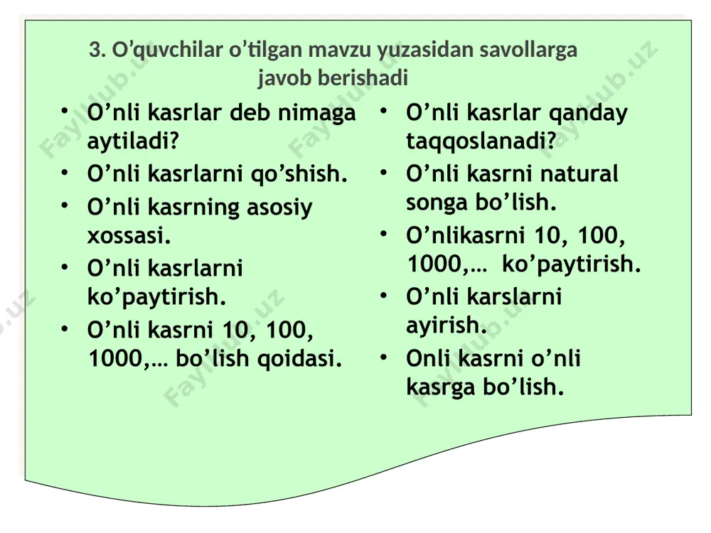 takrorlash. o’nli karslar ustida bajariladigan amallar - Page 5