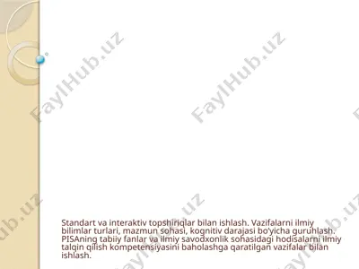 standart va interaktiv topshiriqlar bilan ishlash — PPTX
