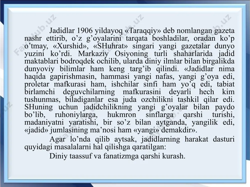 turkiston o’lkasida jadidchilik harakati - Page 5