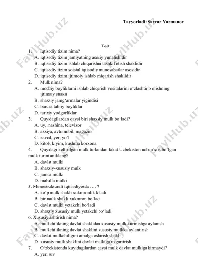 iqtisodiy tizim — DOCX