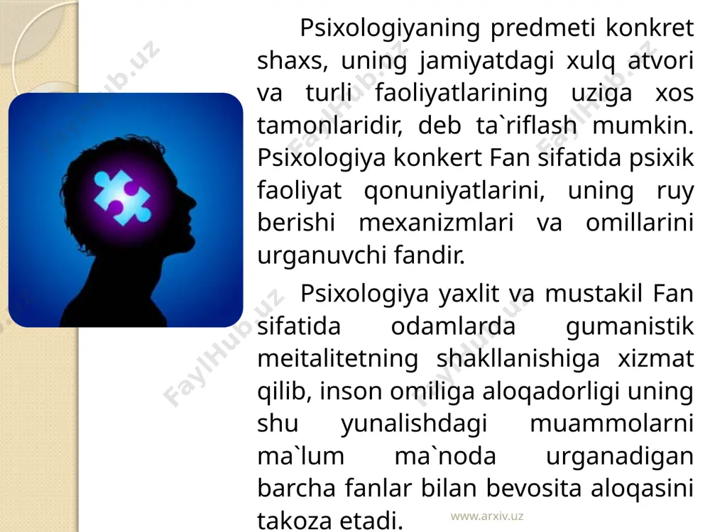 ixik (aqliy) rivojlanishning ma’lum o’sish darajalari sifatadagi, o’ziga xos aqliy еtilish sifatidagi psixik rivojlaiishi, o’z-o’zidan malumki, aqliy rivojlanish miya to’zilishining biologik еchilishi bilan bog`liqdir va bu xususiyat ta’lim-tarbiya ishlarida, albatta, hisobga olinishi lozim, chunki ta’lim miyaning organikjihatdan еtilishini inkor eta olmaydi. biroq miya bo’zilishining organikjihatdan еtilishini muhitga, ta’lim-tarbiyaga mutlaqo bog`lanmagan holda o’zining qatiy biologik qonunlari asosida sodir bo’ladi, dеb bo’lmaydi. muhit, ta’lim-tarbiya va tеgishli mashq, miya to’zilishining organikjihatdan еtilishiga yordam bеradi. bolaning psixik rivojlanishini bolaning psixik rivojlanishini harakatlar kеltiruvchi kuchlar murakkab va turli-tumandir. rivojlanishning mohiyatini qarama-qarshiliklar ko’rashidan, ichki ziddiyatlar bolaning, psixik rivojlanishini bеvosita harakatta kеltiruvchi kuchlar, ta’lim va tarbiya jarayonida yuzaga kеladigan hamda bartaraf qilinadigan eskilik va yangilik o’rtasidagi qarama-qarshiliklardan iboratdir. bunday ziddiyatlarga, masalan, faoliyat tomonidan yuzaga kеladigan yangi ehtiyojlar bilan ularni qondirish imkoniyatlari o’rtasidagi ziddiyatlar; bolaning o’sib borayotgan jismoniy va ruhni imkoniyatlari bilan esa, tarkib topgan o’zaro munosabat shakllari va faoliyat turlari o’rtasidagi ziddiyatlar; jamiyat, jamoa, katta odamlar tomonidan …