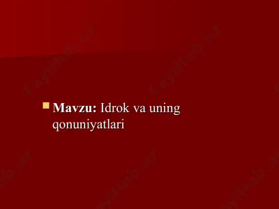 idrok va uning qonuniyatlari — PPT