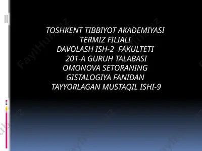 hid bilish a’zosi umumiy tuzilishi — PPTX