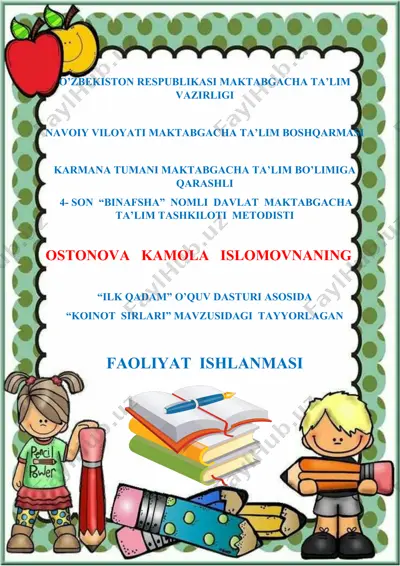 "koinot sirlari" mavzusidagi faoliyat ishlanmasi — DOCX