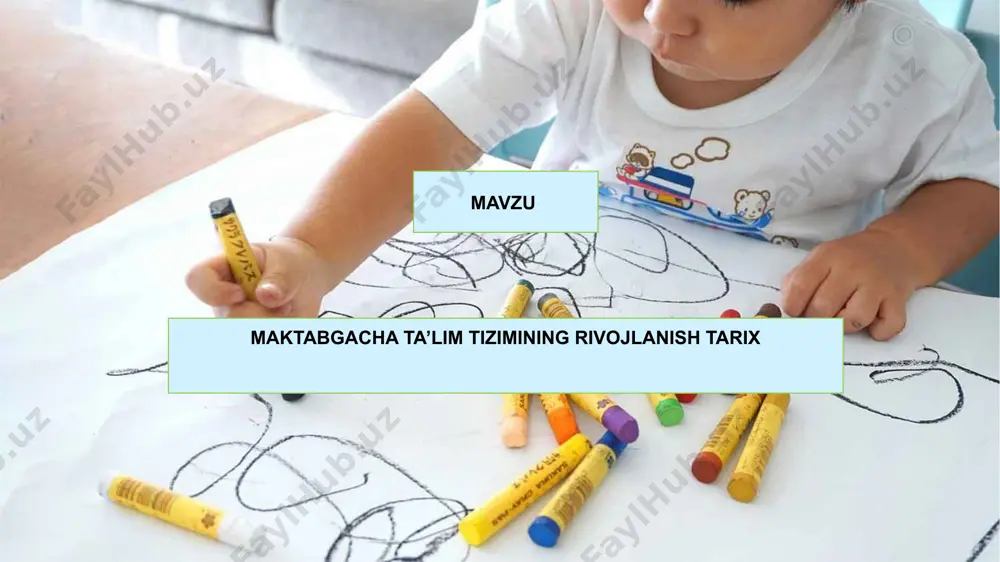 ktirilgan o‘simlik ekilgan tuvak ham bo‘lgan. f.frebel uslubiyotining g‘oyasi – barcha narsalar bolalarga. olim bolalarga hayvonlar haqidagi voqealarni aytib bergan, zero bolalar hayvonlarni yaxshi ko‘rishini tushungan. so‘ngra bolalarning gullarga mehri balandligini anglagan. shu sababli uning tarbiyalanuvchilari gullarni mustaqil parvarishlay boshlagan. asta-sekin musiqaning bolalarga ijobiy ta’sir ko‘rsatishini sezgan. shundan kelib chiqib, bolalar ashula ayta boshlagan va “bog‘bon qizlar”ning (ya’ni, tarbiyachilarning) ashulalarini tinglagan. f. frebel jazolarga, bolalarga nisbatan har qanday shavqatsizlik namoyishlariga qarshi bo‘lgan. fridrix frebel haqida so‘z ketganda uning “tuhfalarini” alohida eslatish kerak. “frebel tuhfalari” – bu olim tomonidan ishlab chiqilgan didaktik material bo‘lib, bolani ilk yoshda rivojlanishiga mo‘ljallangan. bu bolaning turli ko‘nikmalari va layoqatlarini mashq qildiruvi o‘yinchoqlar tizimidir. har bir o‘yinchoq bolani rivojlantirishga ko‘maklashadi hamda undan foydalanishda muayyan qoidalarni ko‘zda tutadi. f. frebel 6 ta nomdagi “tuhfalar”ni taklif etdi: birinchi tuhfa – bu koptok. bu birinchi o‘yinchoq, chunki sharning burchaklari yo‘q, bola uchun qulay. material sifatida ko‘pincha mayda, yumshoq, jundan …