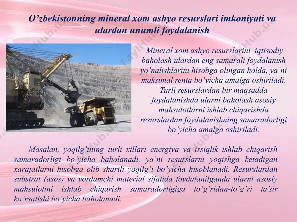 mineral resurslar va ulardan foydalanishni optimallashtirish - Page 5