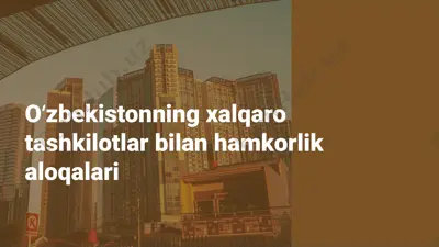 oʻzbekiston xalqaro tashkilotlar bilan hamkorlik aloqalari — PPTX