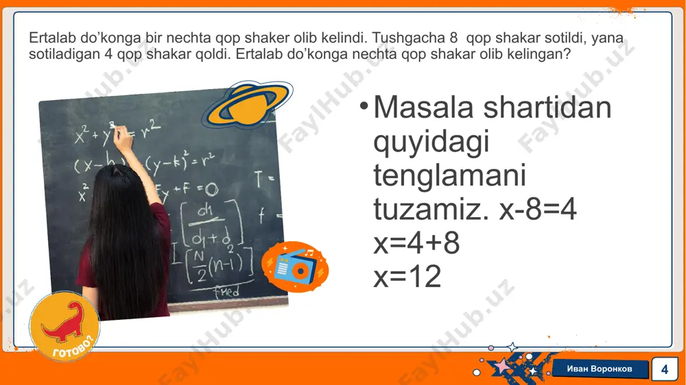 tenglamalarni yechishga o'rgatish metodikasi - Page 4