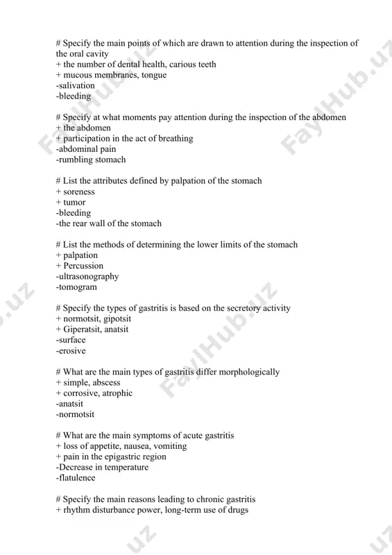 tations in uremia + icteric color of the pathology of the liver -the length of the limbs -koilonychias # select the signs of heart failure with stagnation of blood through the systemic circulation: + increase the liver + swelling in the legs -hemoptysis -soundless crackles in the lower lung # this allows to define palpation of the chest: + painful place + voice trembling -wet voiced wheezing -find lower boundaries of the lungs # under what conditions occurs weakening voice shaking: + asthma + emphysema -chronic bronchitis. -lobar pneumonia # what brings percussion lungs: + clear lung sounds in a healthy person + dullness with a decrease in lung tissue airiness -resistance chest -voice shake # specify which properties are evaluated by listening to the noise of the heart: + phase of the cardiac cycle in which the noise occurs + carrying out the noise -the width of the apical …