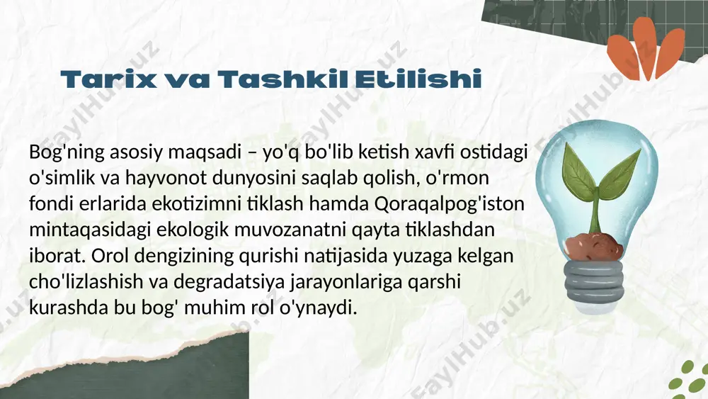 sh va xalqaro loyihalar orqali biodaxtlikni saqlash mumkin. 2025 yilga qadar chang bo'ronlarini kamaytirish va mahalliy turlarni tiklashda sezilarli yutuqlarga erishish kutilmoqda. ekoturizmni rivojlantirish nafaqat iqtisodiy foyda keltiradi, balki tabiatni muhofaza qilishga xizmat qiladi. eʼtiboringiz uchun raxmat ! image9.svg image1.jpeg image2.png image3.png image4.png image5.png image6.png image7.svg image8.png image10.png image11.png image12.png image13.svg image14.jpeg image15.png image16.svg image17.png image18.png image19.png image20.jpeg image21.jpeg image22.jpeg image23.png image24.svg image25.png image26.png image27.svg image28.jpeg image29.png image30.png image31.png image32.png image33.jpeg image34.png image35.png /docprops/thumbnail.jpeg